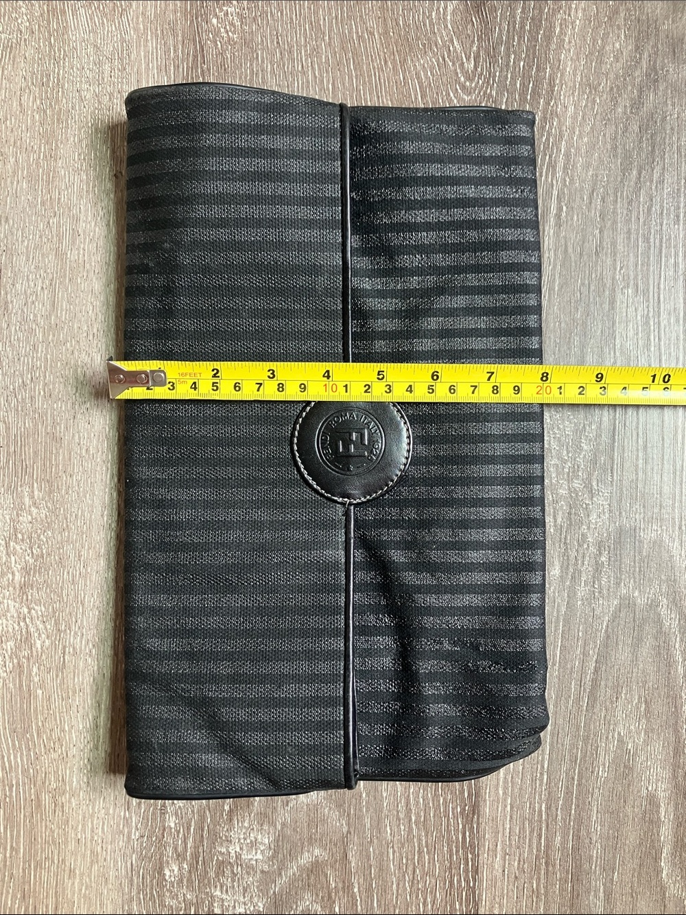 Fendi Vintage Coated Stripe Envelope Clutch - Picture 15 of 17